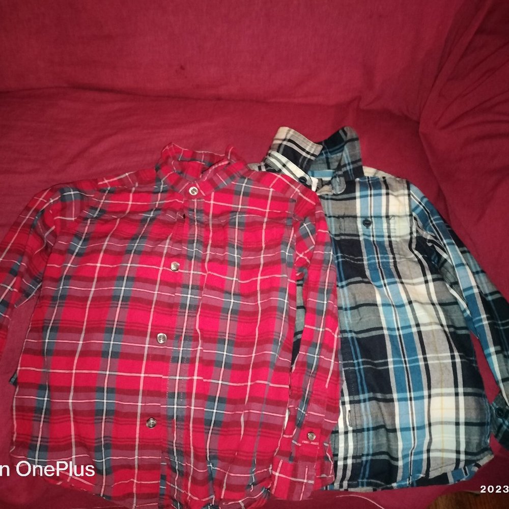Red and Blue Button Down Shirt Toddler